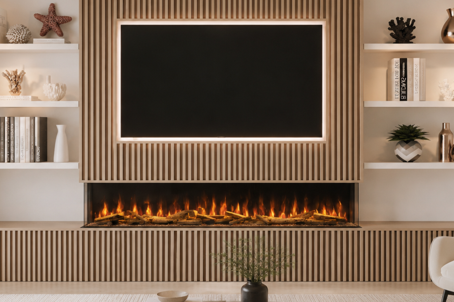 Evolution Fires Advance Series 1800 Media Wall Electric Fireplace