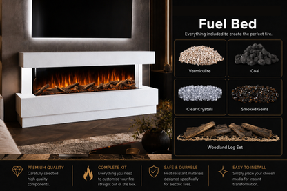 Evolution Fires - Raphael Electric Fireplace Suite  (Black Stone Effect)
