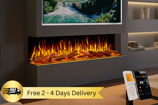 Evolution Fires Advance Series 1500 Media Wall Electric Fireplace-Media Wall Fires-