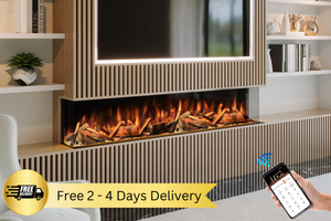 Evolution Fires Advance 1800 Panoramic HD 3-Sided Electric Fireplace - App Control and Alexa