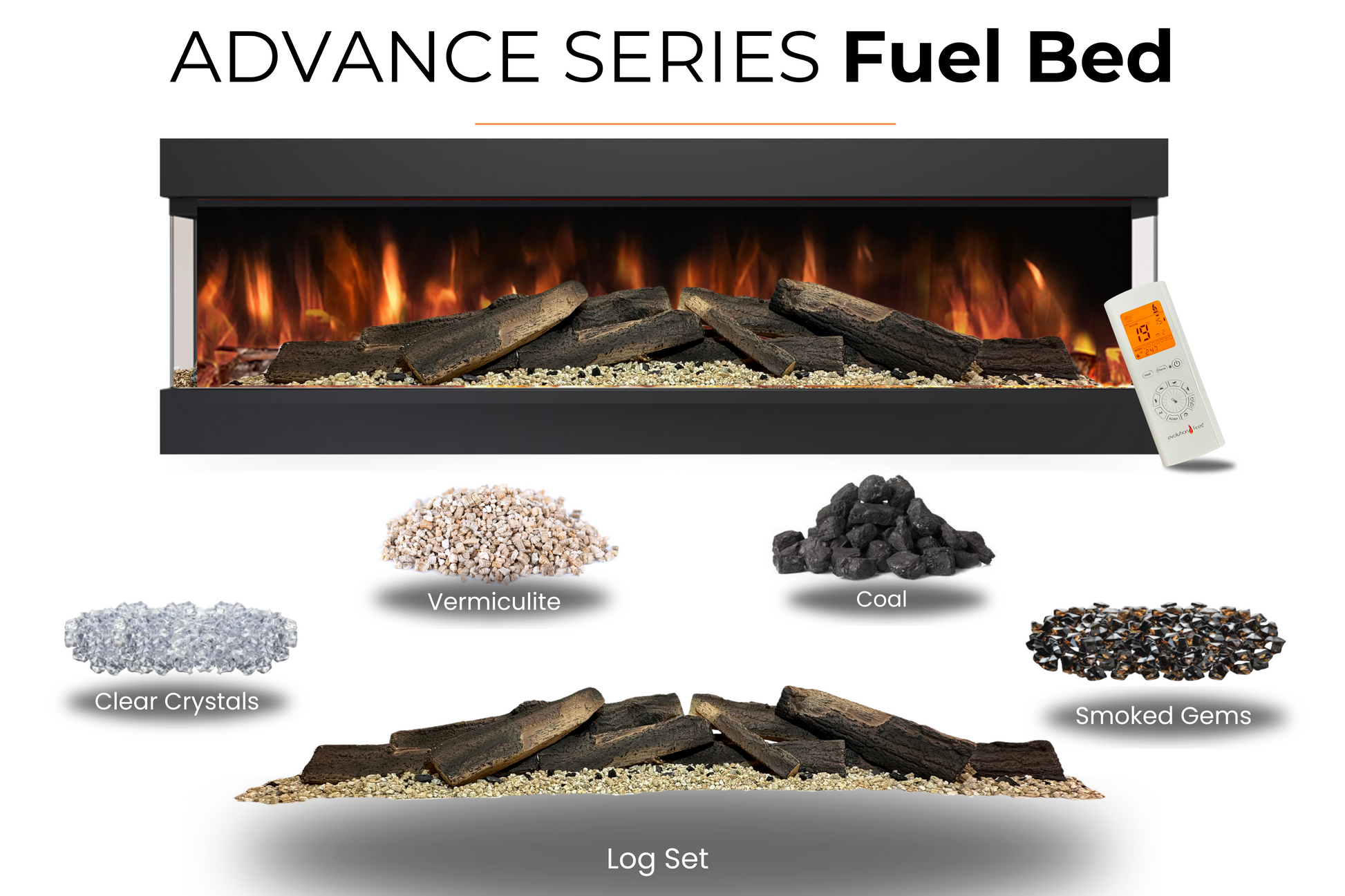 Evolution Fires - DaVinci Electric Suite - Grey Stone Effect-