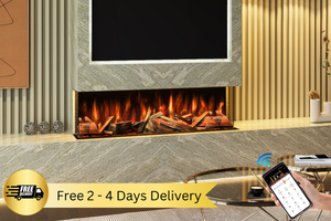 Evolution Fires Advance 1300 Panoramic 3-Sided Electric Fireplace - App Control and Alexa