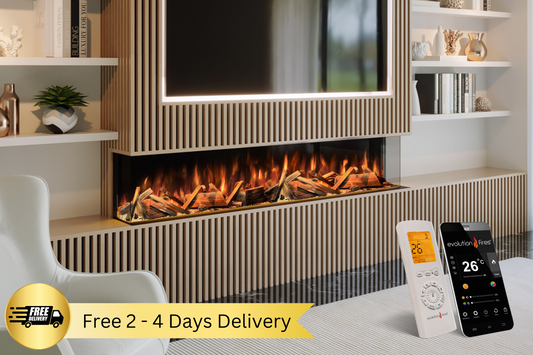 Evolution Fires Advance Series 1800 Media Wall Electric Fireplace-Media Wall Fires-