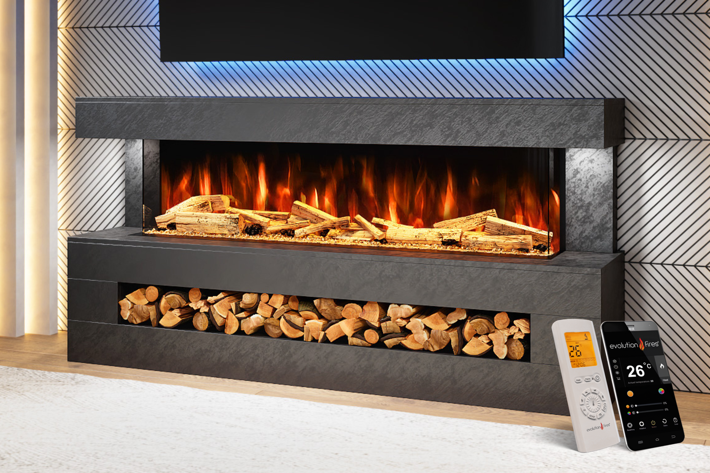 Evolution Fires - DaVinci Electric Suite (Black Stone Effect)