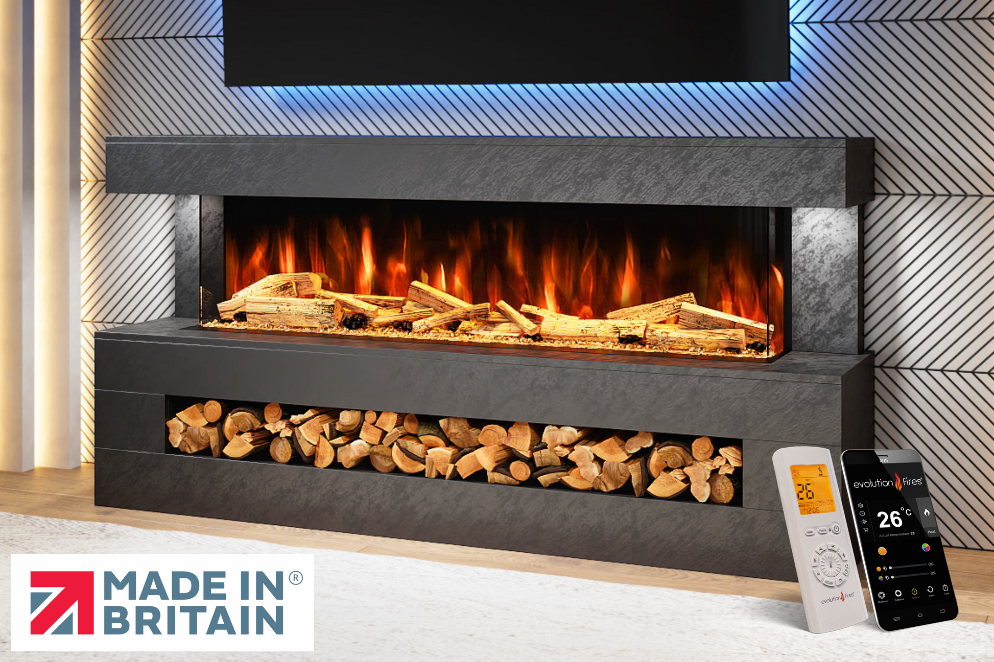 Evolution Fires - DaVinci Electric Suite (Black Stone Effect)
