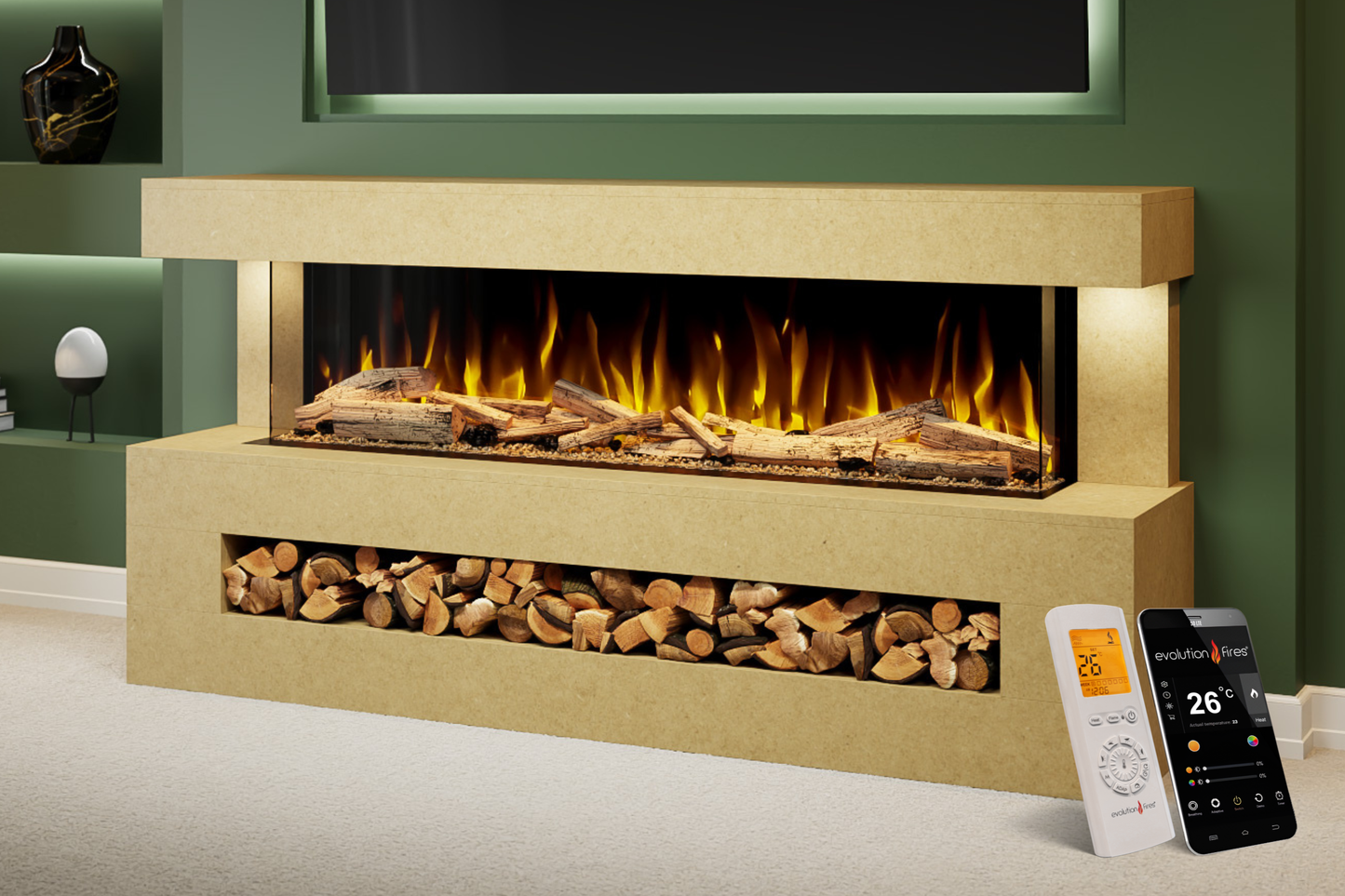 Evolution Fires - DaVinci Electric Fireplace Suite Ready to Paint