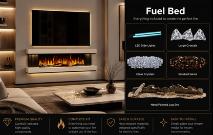 Evolution Fires - Empire - Wall-Mounted Electric Fireplace (White & Grey Tex)