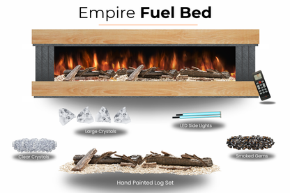 Evolution Fires - Empire - Wall-Mounted Electric Fireplace (Oak & Black Tex)
