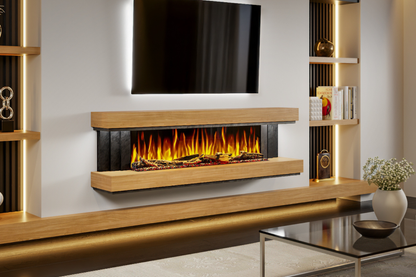 Evolution Fires - Empire - Wall-Mounted Electric Fireplace (Oak & Black Tex)