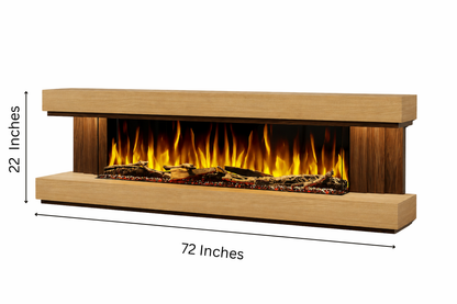 Evolution Fires - Empire - Wall-Mounted Electric Fireplace (Oak & Walnut)