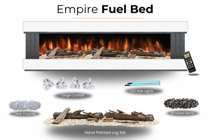 Evolution Fires - Empire - Wall-Mounted Electric Fireplace (White & Black Tex)
