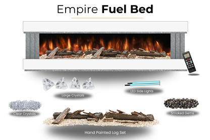 Evolution Fires - Empire - Wall-Mounted Electric Fireplace (White & Grey Tex)