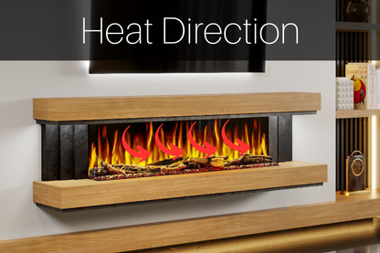 Evolution Fires - Empire - Wall-Mounted Electric Fireplace (Oak & Black Tex)