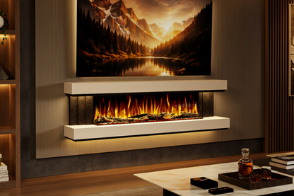 Evolution Fires - Empire - Wall-Mounted Electric Fireplace (White & Black Tex)