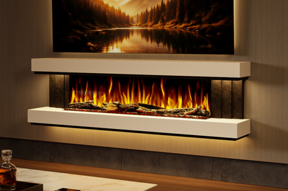 Evolution Fires - Empire - Wall-Mounted Electric Fireplace (White & Black Tex)