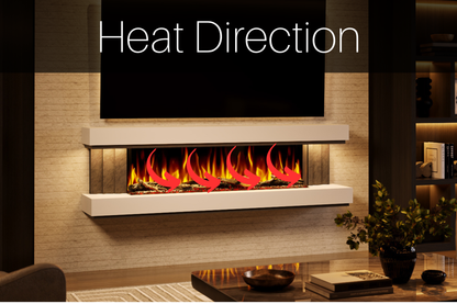Evolution Fires - Empire - Wall-Mounted Electric Fireplace (White & Grey Tex)