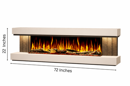 Evolution Fires - Empire - Wall-Mounted Electric Fireplace (White & Grey Tex)