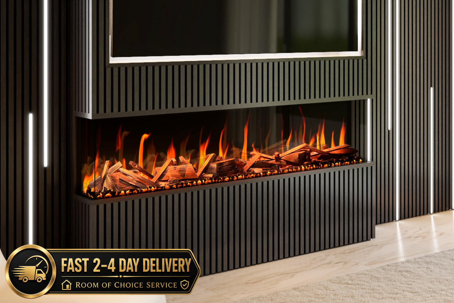 Evolution Fires Evervue 72 LCD Real Flame Electric Fireplace (APP Control)