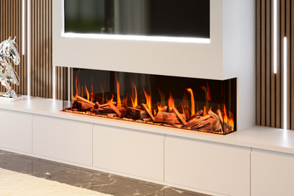 Evolution Fires Evervue 60 LCD Real Flame Electric Fireplace (APP Control)-Media Wall Fires-Real Logs-
