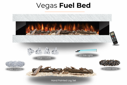 Evolution Fires - Vegas 72 - Wall-Mounted Electric Fireplace White Textured