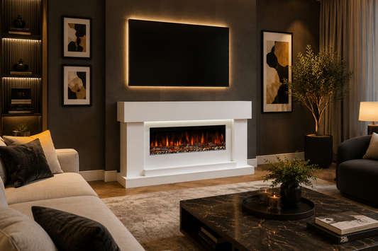 Evolution Fires - Neon Electric Fireplace Suite (White)