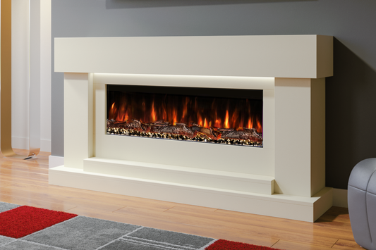 Evolution Fires Neon Electric Fireplace Suite (Cream)