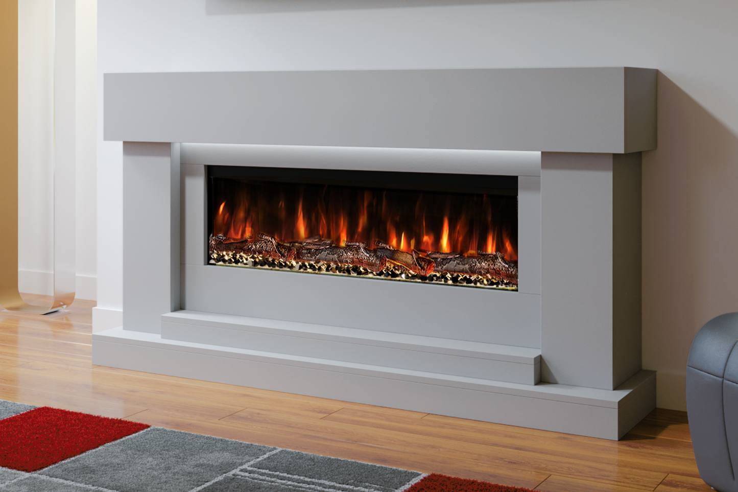 Evolution Fires Neon Electric Fireplace Suite (Gray)