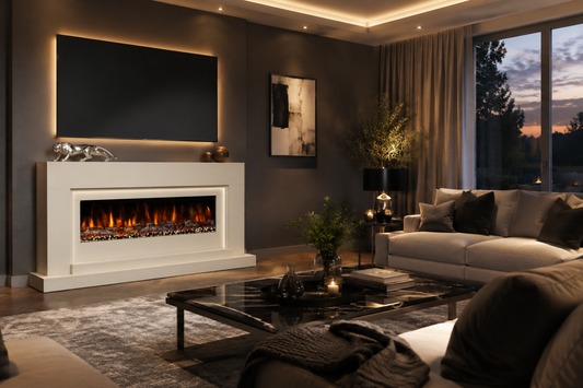 Evolution Fires - Nivarna Electric Fireplace Suite (Cream)