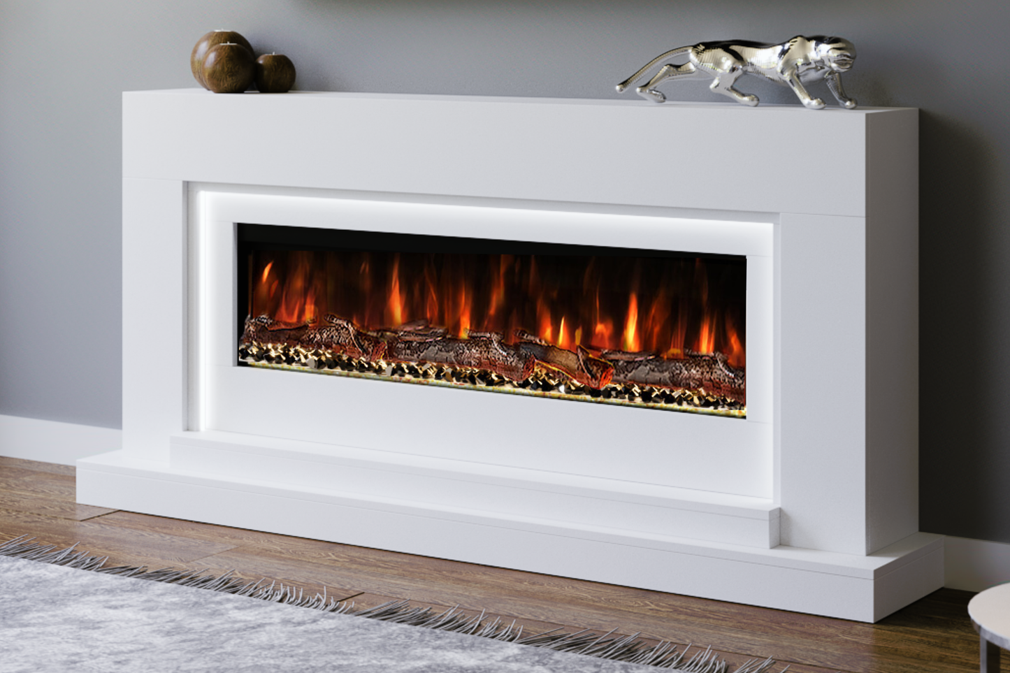 Evolution Fires - Nivarna Electric Fireplace Suite  (White)