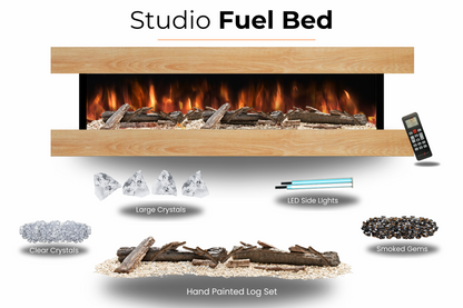Evolution Fires - Studio 7 Oak Wall-Mounted Electric Fireplace