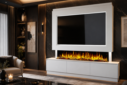 Evolution Fires Package 23 – Pre-Built Media Wall with Electric Fireplace