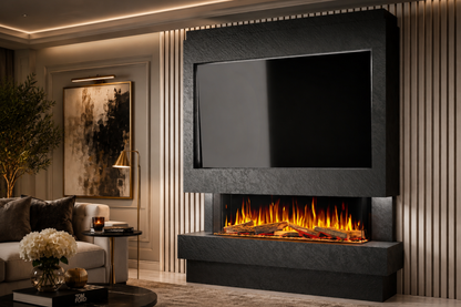 Evolution Fires Package 10 – Pre-Built Media Wall with Electric Fireplace