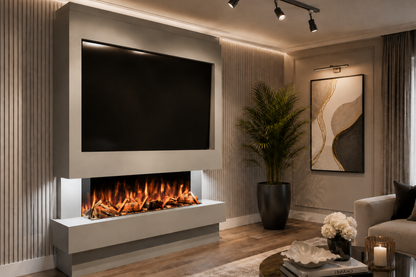Evolution Fires Package 10 – Pre-Built Media Wall with Electric Fireplace