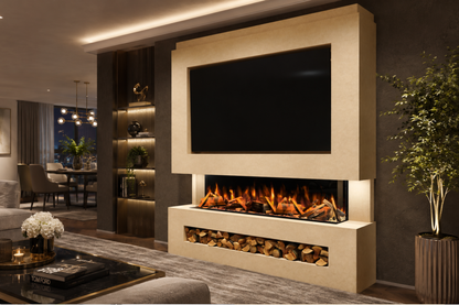Evolution Fires Package 11 – Pre-Built Media Wall with Electric Fireplace
