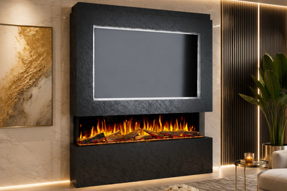 Evolution Fires Package 12 – Pre-Built Media Wall with Electric Fireplace