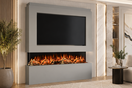 Evolution Fires Package 12 – Pre-Built Media Wall with Electric Fireplace