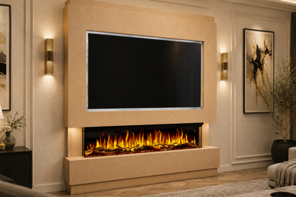 Evolution Fires Package 13 – Pre-Built Media Wall with Electric Fireplace