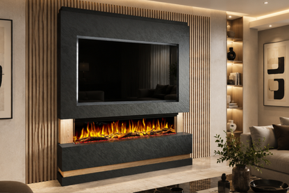 Evolution Fires Package 14 – Pre-Built Media Wall with Electric Fireplace