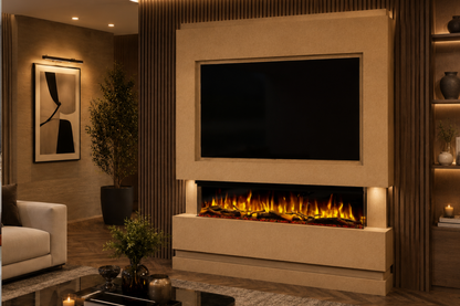 Evolution Fires Package 14 – Pre-Built Media Wall with Electric Fireplace