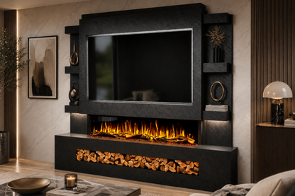Evolution Fires Package 15 – Pre-Built Media Wall with Electric Fireplace