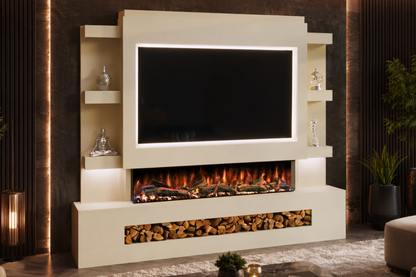 Evolution Fires Package 15 – Pre-Built Media Wall with Electric Fireplace