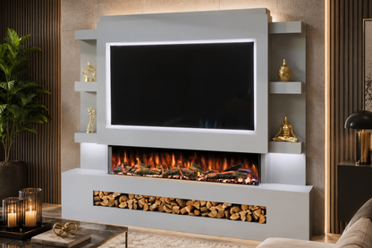 Evolution Fires Package 15 – Pre-Built Media Wall with Electric Fireplace