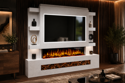 Evolution Fires Package 15 – Pre-Built Media Wall with Electric Fireplace