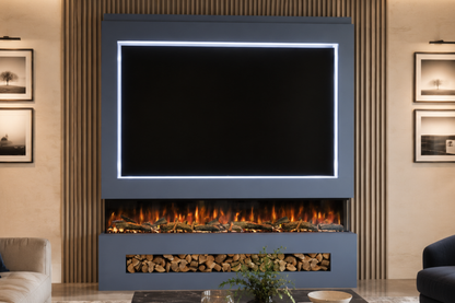 Evolution Fires Package 16 – Pre-Built Media Wall with Electric Fireplace