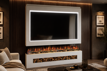 Evolution Fires Package 16 – Pre-Built Media Wall with Electric Fireplace