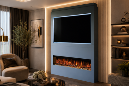 Evolution Fires Package 17 – Pre-Built Media Wall with Electric Fireplace