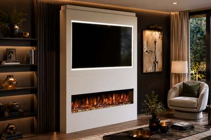Evolution Fires Package 17 – Pre-Built Media Wall with Electric Fireplace