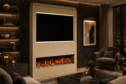 Evolution Fires Package 17 – Pre-Built Media Wall with Electric Fireplace