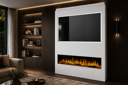 Evolution Fires Package 17 – Pre-Built Media Wall with Electric Fireplace