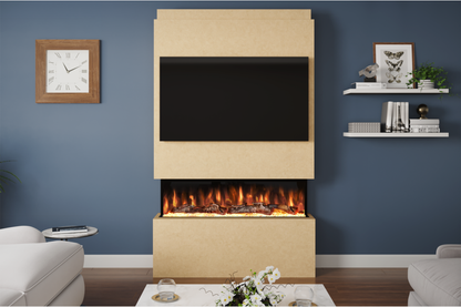 Evolution Fires Package 18 – Pre-Built Media Wall with Electric Fireplace